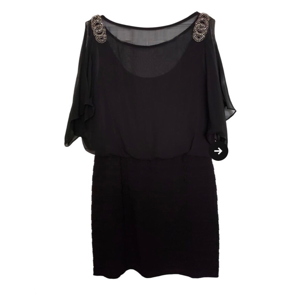 Xscape by Joanna Chen Black Embellished Bodycon